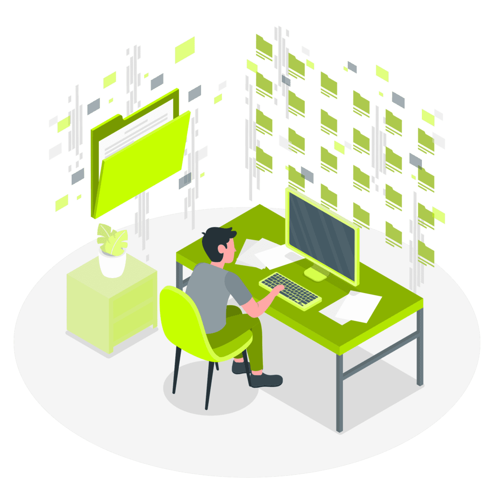 man working with javascript and json