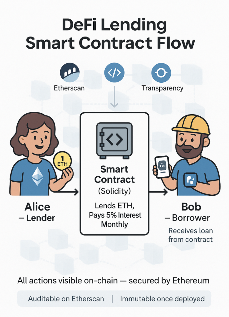 DeFI smart contract lending flow
